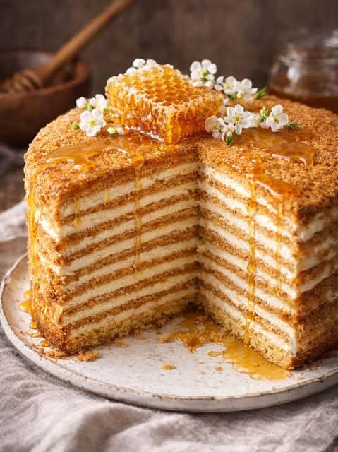 Medovik — Russian Honey Cake
